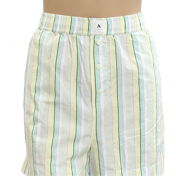By Anthropologie The Wren Boxer Shorts Striped Printed Pull-on Cotton M 281670 - Picture 10 of 13